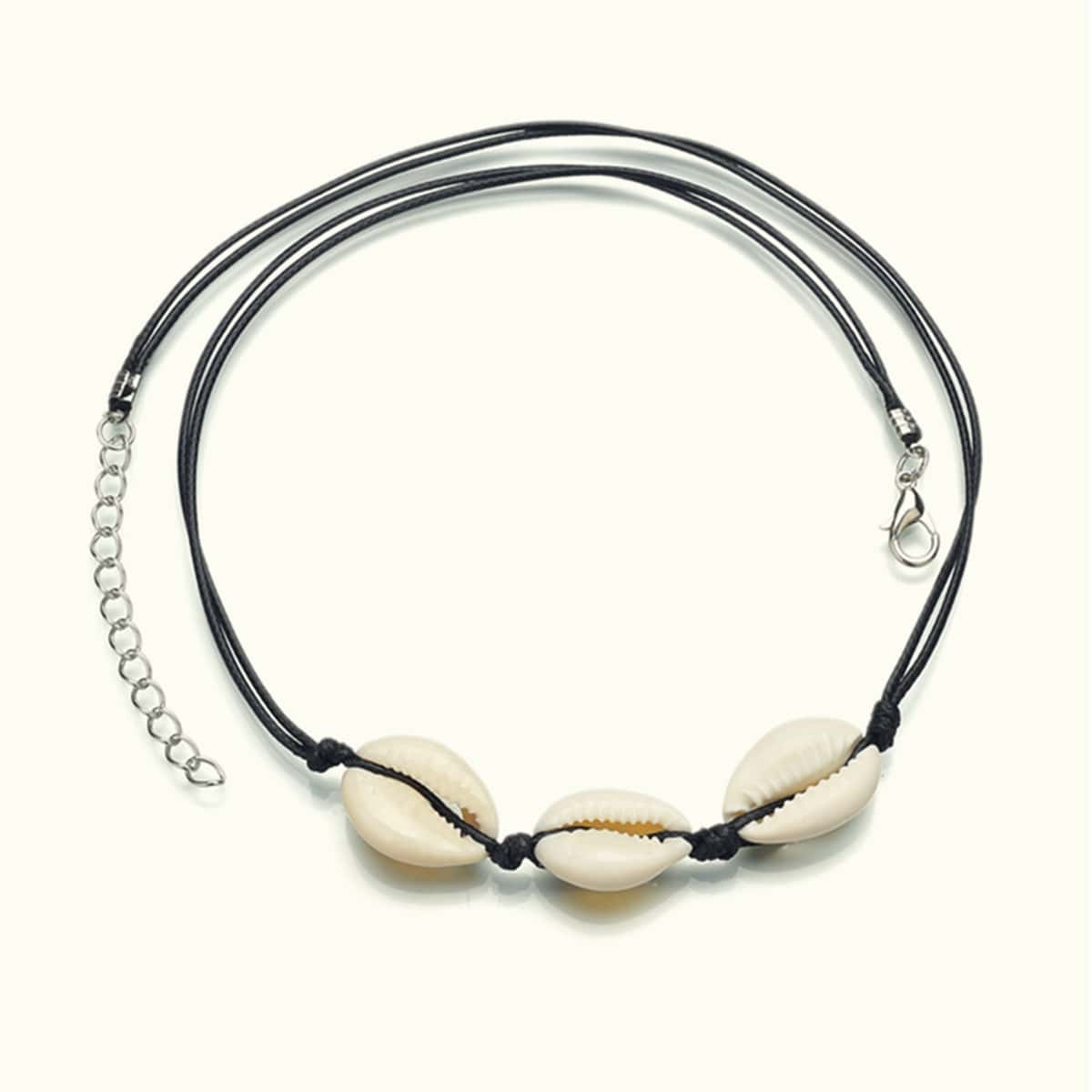 

Shell Decor Necklace, Black