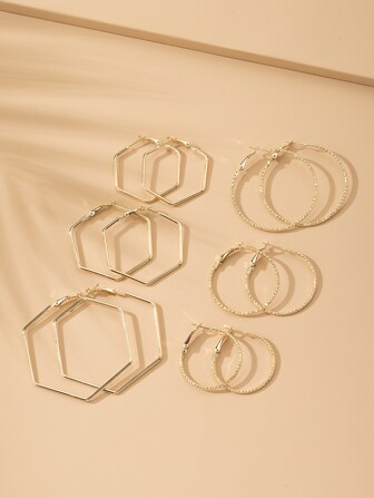 اقراط حلقي هنديب 6 ازواج