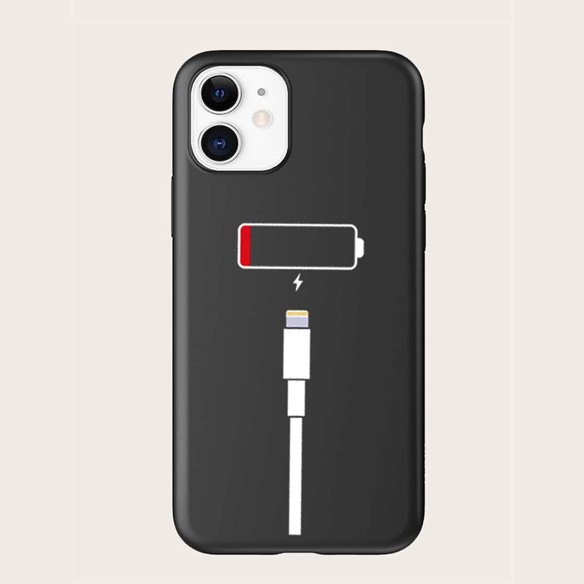 

Low Battery Line Icon iPhone Case, Black