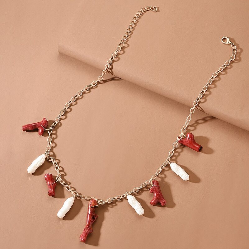 

Faux Pearl Decor Necklace, Multicolor
