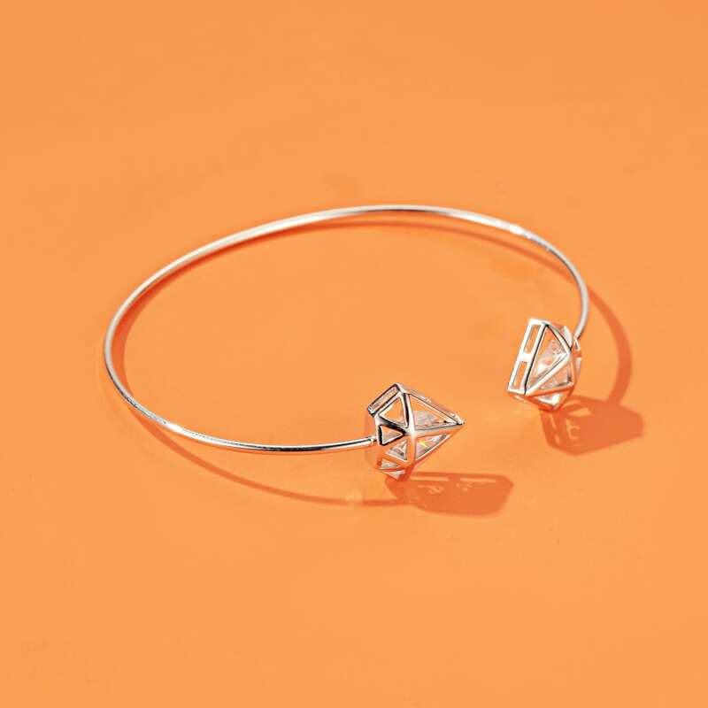 

Geometric Cuff Bangle, Silver