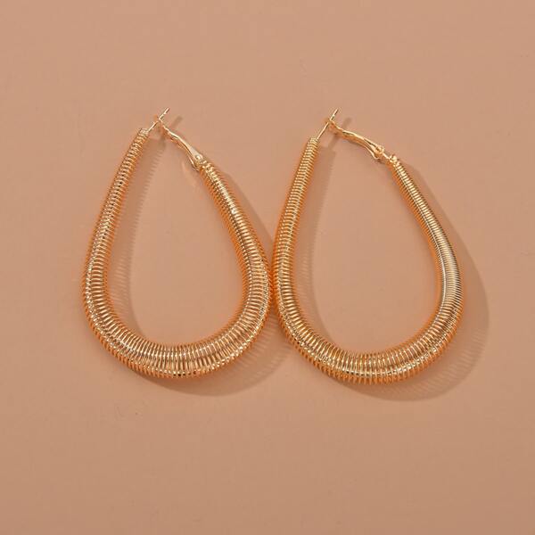 

Текстурные серьги с каплями воды, Золотистый