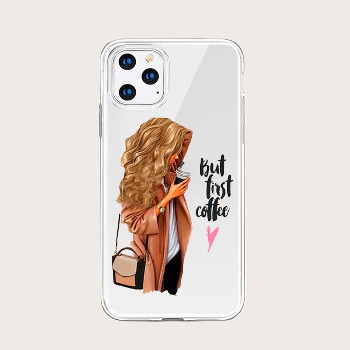 

Cartoon Figure Print Clear iPhone Case