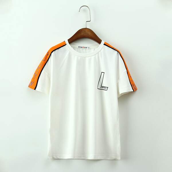 

Toddler Boys Side Panel Letter Graphic Tee, White
