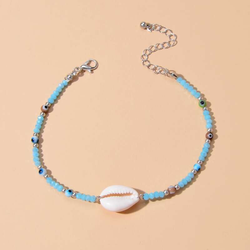 

Shell Eye Anklet, Blue