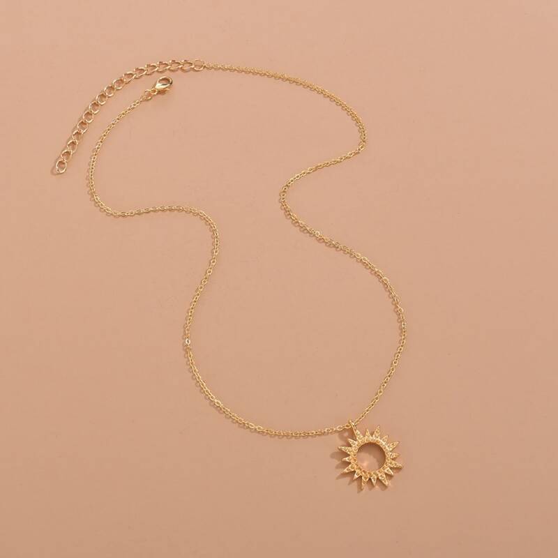 

Sun Charm Necklace, Gold