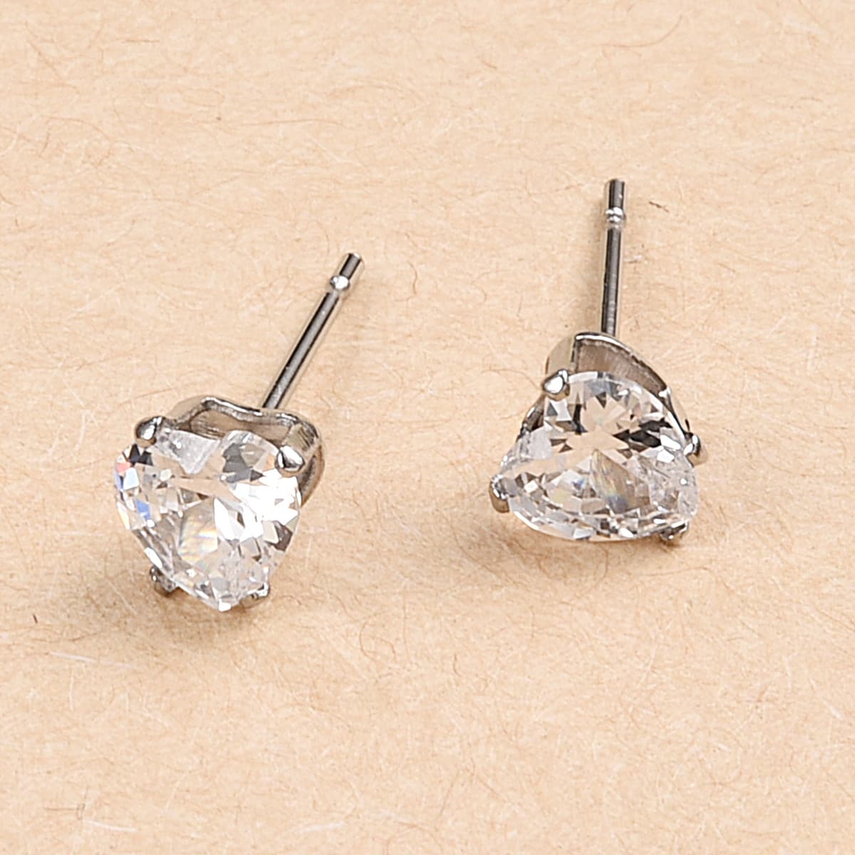 

Rhinestone Stud Earrings, Silver
