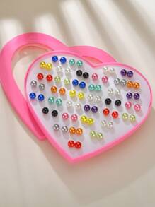 RINTOLER 36對隨機彩色人造珍珠耳針 - 彩色 - 查看 2