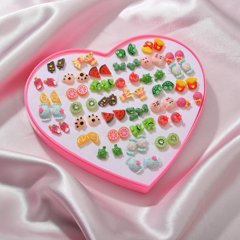 

36pairs Random Pig Stud Earrings, Multicolor