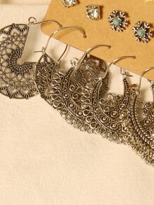 EMERY ROSE 6對圓球流蘇耳環 - 銀色 - 查看 3