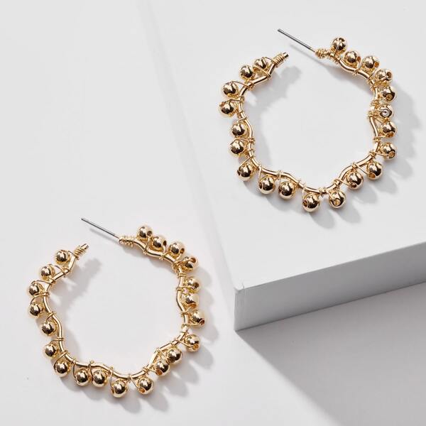

Серьги-кольца из бисера, Золотистый