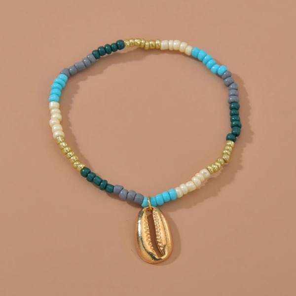 

Shell Bead Anklet, Blue