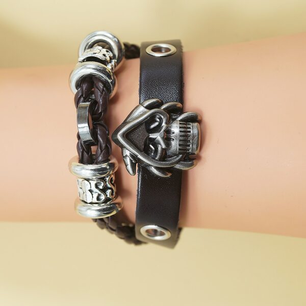 

Men Skull Braided Bracelet, Black