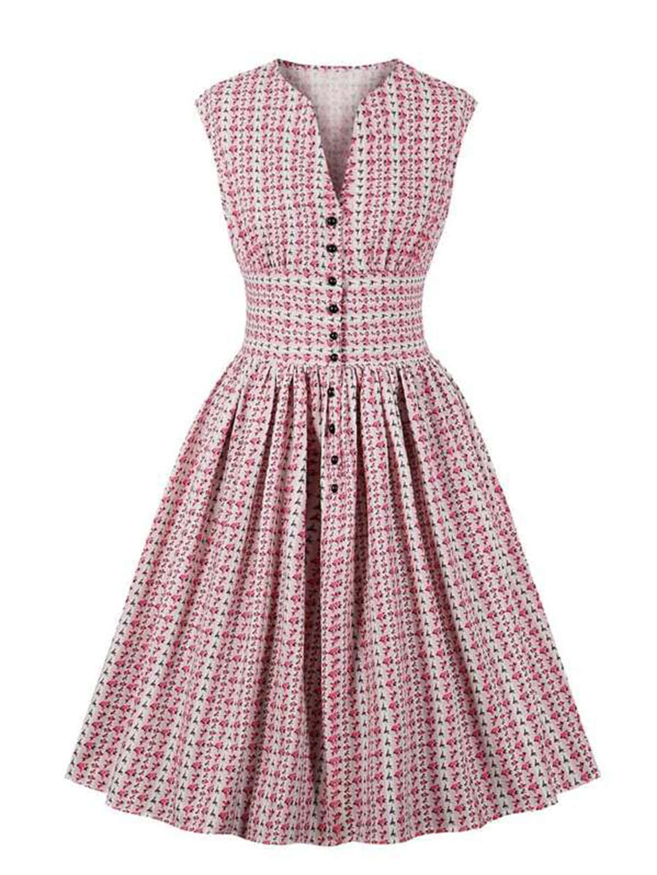 50s button up dress