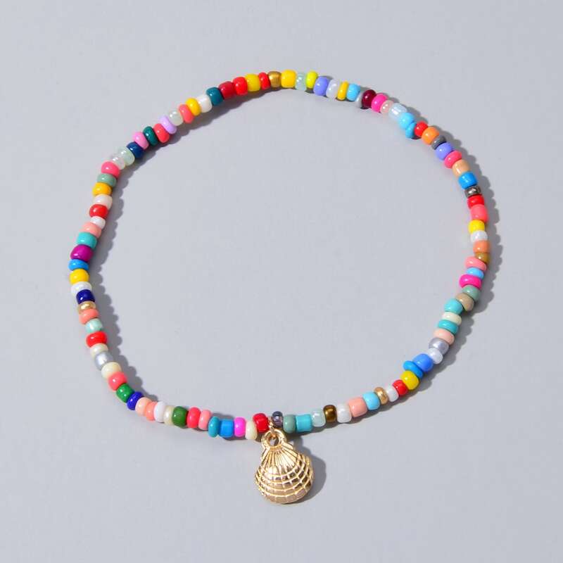 

Shell Bead Anklet, Multicolor