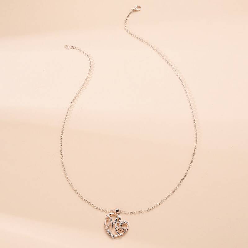 

Heart Letter Charm Necklace, Gold