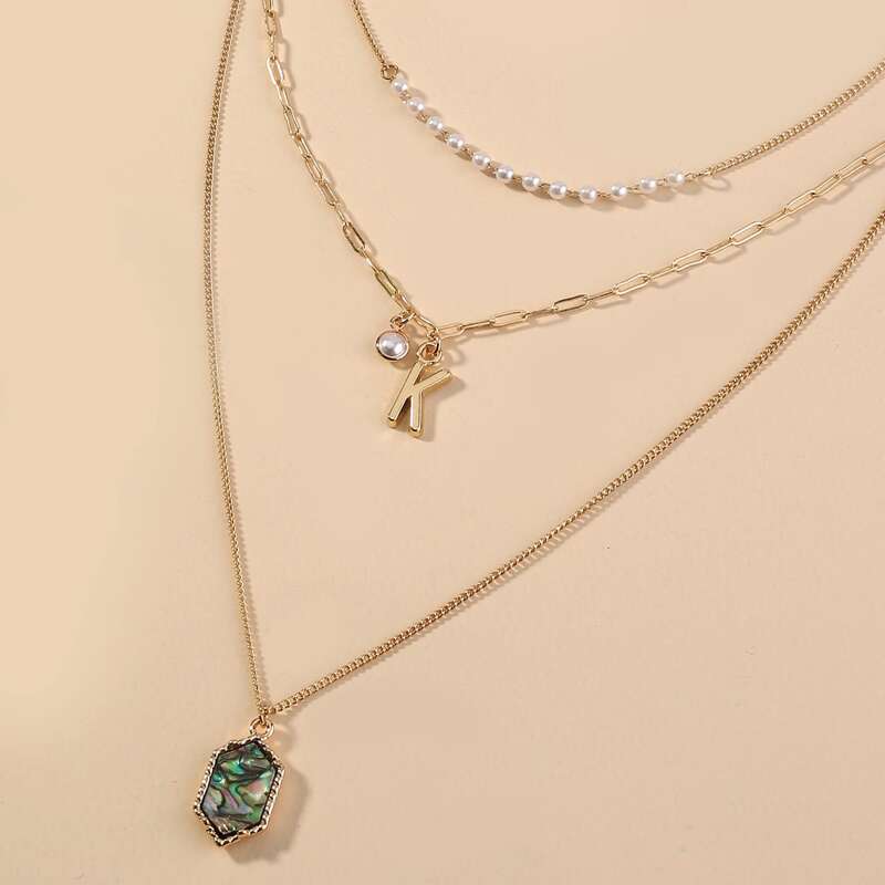 

Abalone Shell Necklace, Gold