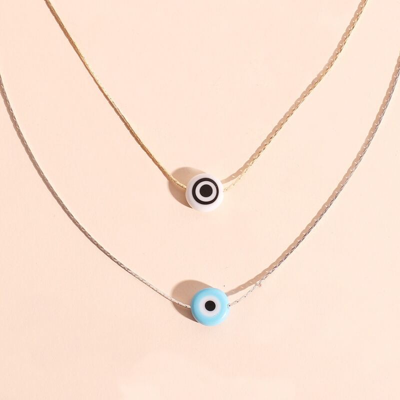 

2pcs Eye Charm Necklace, Gold