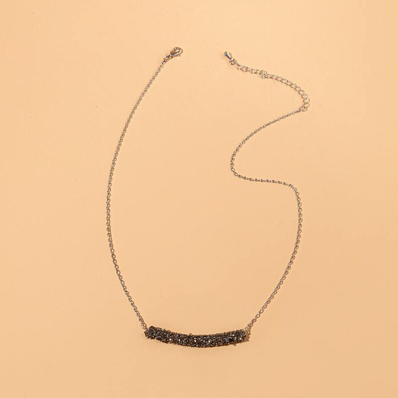 

Rhinestone Charm Necklace, Gold