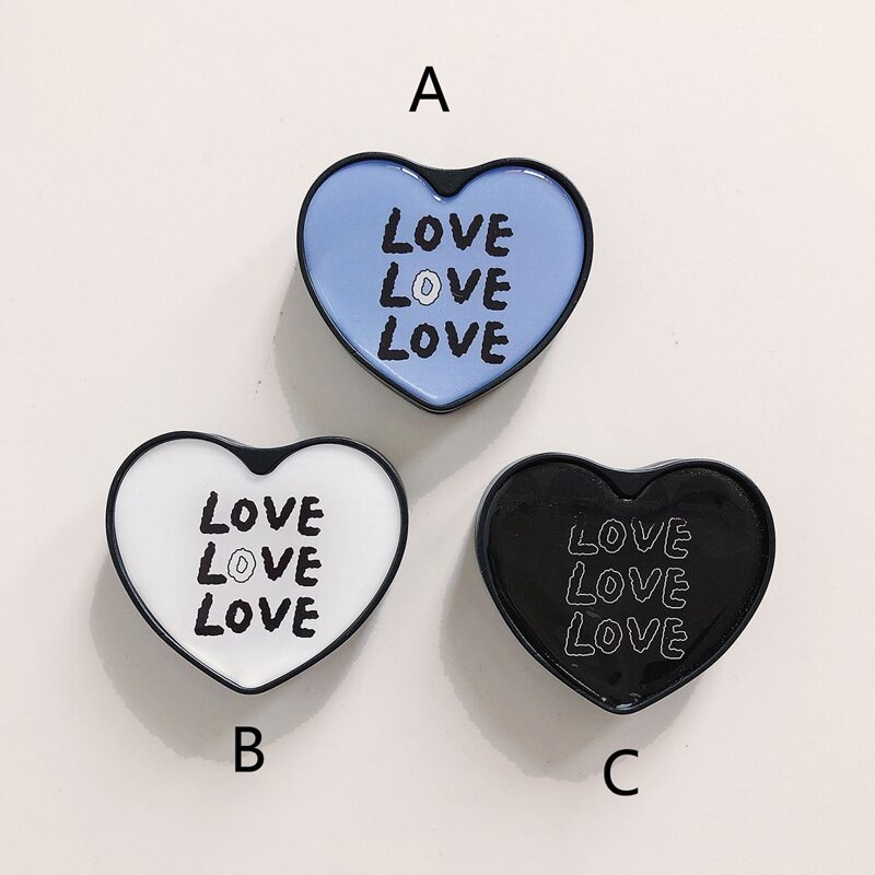 

1pc Letter Graphic Heart Shaped Phone Ring, Multicolor