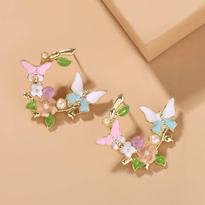 

Butterfly Decor Earrings, Multicolor