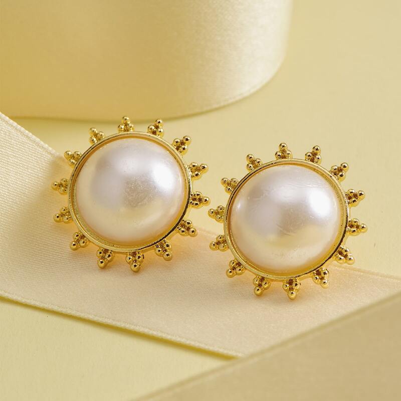 

Faux Pearl Earrings, White