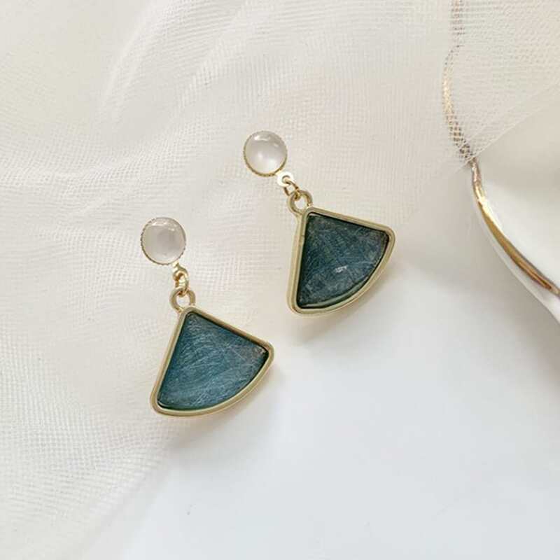 

Gemstone Drop Earrings, Green