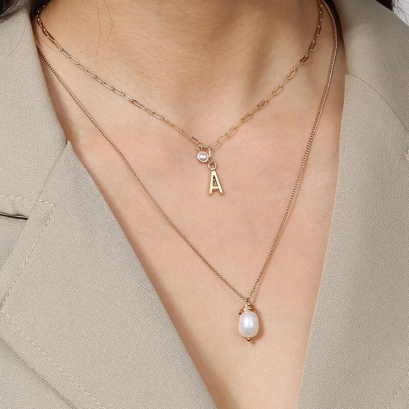 

Pearl Layered Necklace, Gold