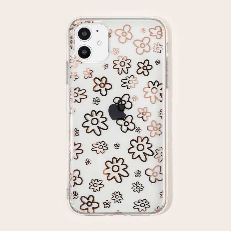 

Flower Print Clear iPhone Case