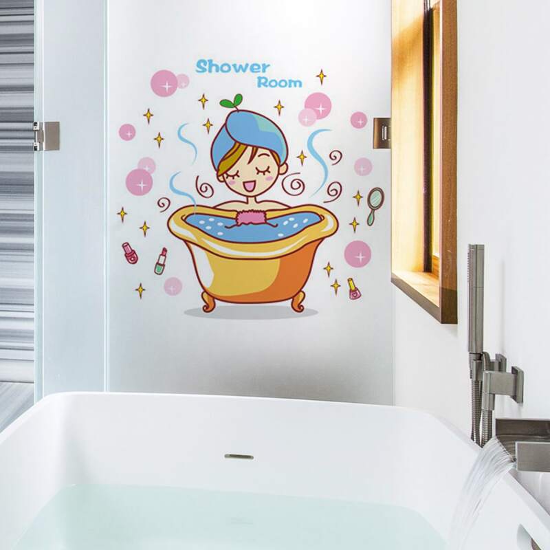 

Cartoon Girl Print Wall Sticker, Multicolor