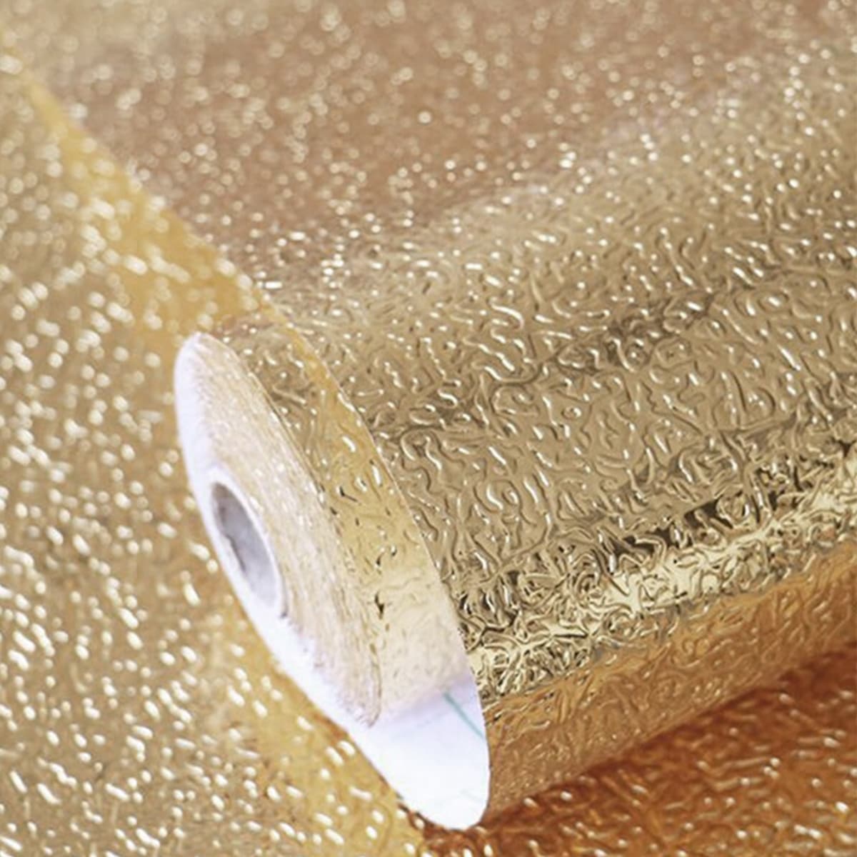

1roll Plain Self-Adhesive Wallpaper, Gold