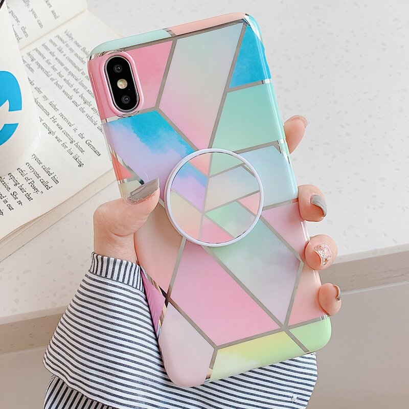 

Geometric Print Foldable Phone Finger Ring, Multicolor