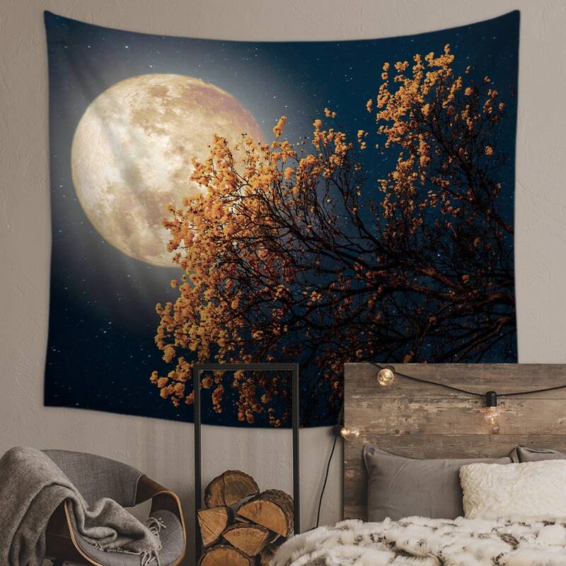 

Tree & Moon Print Tapestry, Multicolor