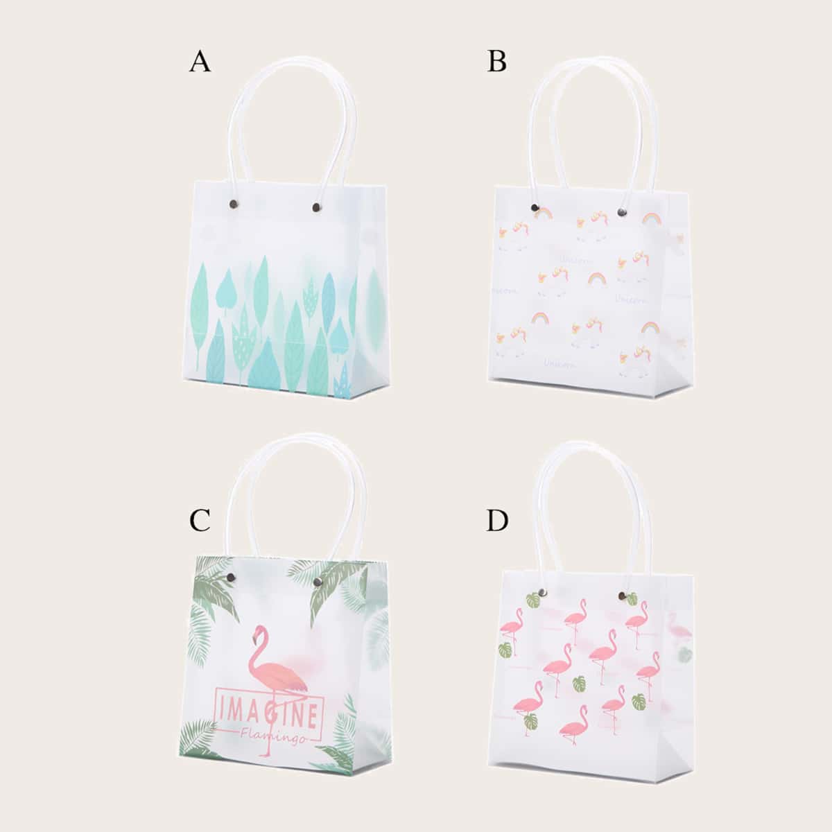 

1pc Cartoon Graphic Clear Gift Bag, Multicolor