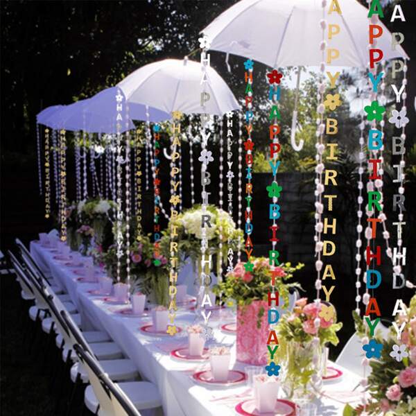 

1pc Birthday Decoration Pull Flag, Multicolor