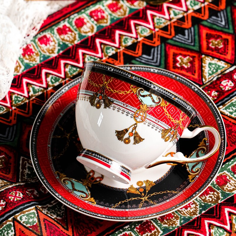 

1set Tea Cup & Saucer, Multicolor