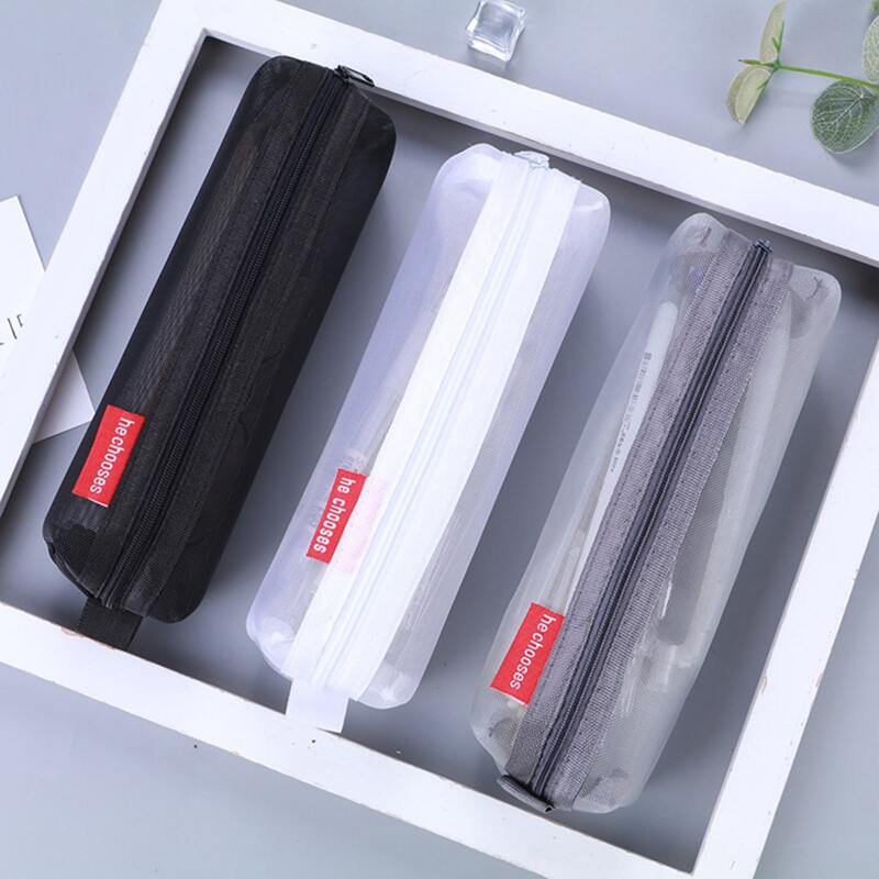 

1pc Mesh Pencil Bag, Multicolor