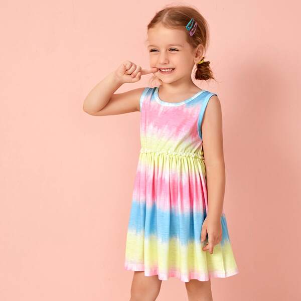 

Toddler Girls Tie Dye Frill Trim Nightdress, Multicolor
