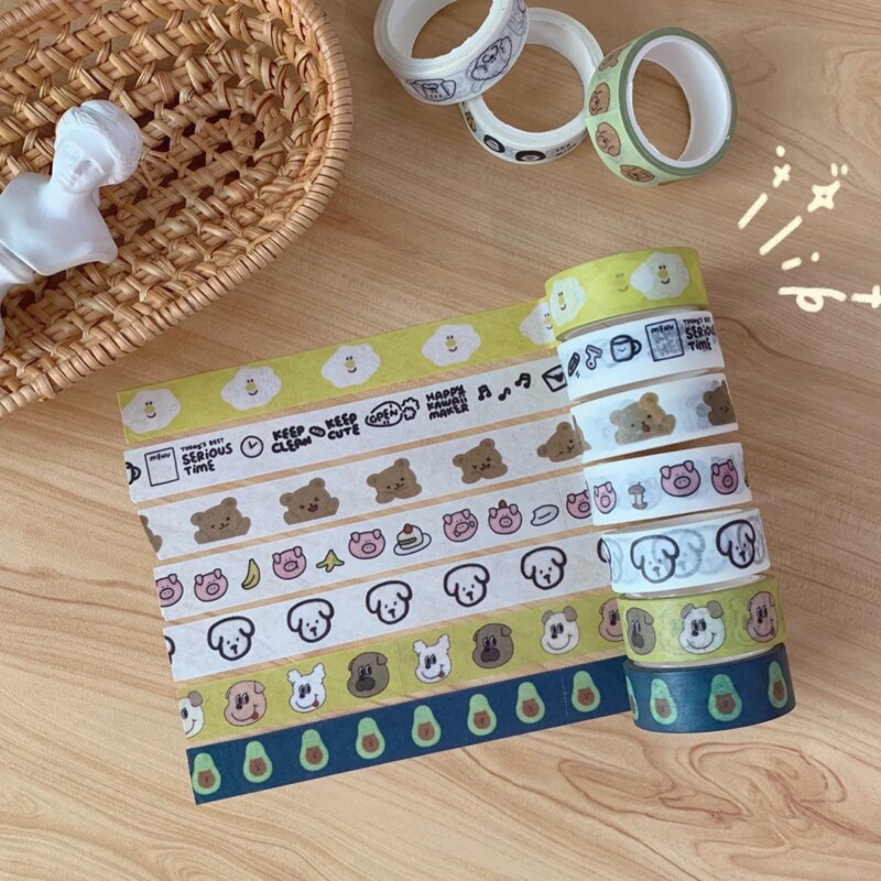 

3roll Cartoon Graphic Random Tape, Multicolor