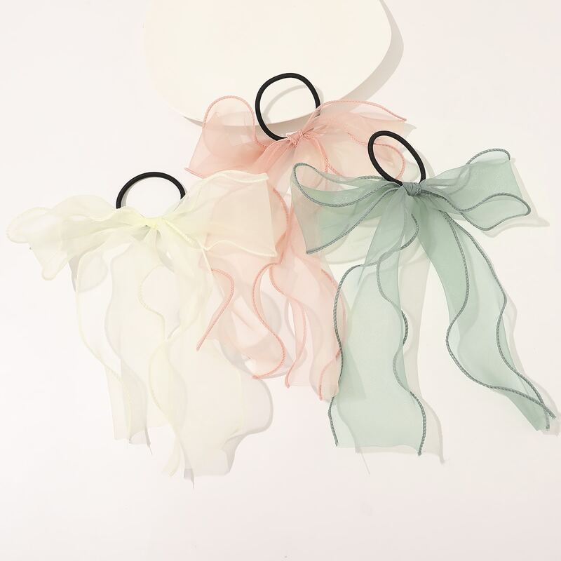 

3pcs Bow Knot Decor Hair Tie, Multicolor