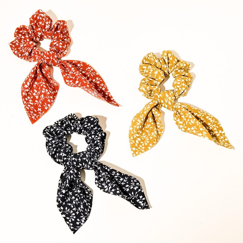 

3pcs Ditsy Floral Pattern Scrunchie Scarf, Multicolor