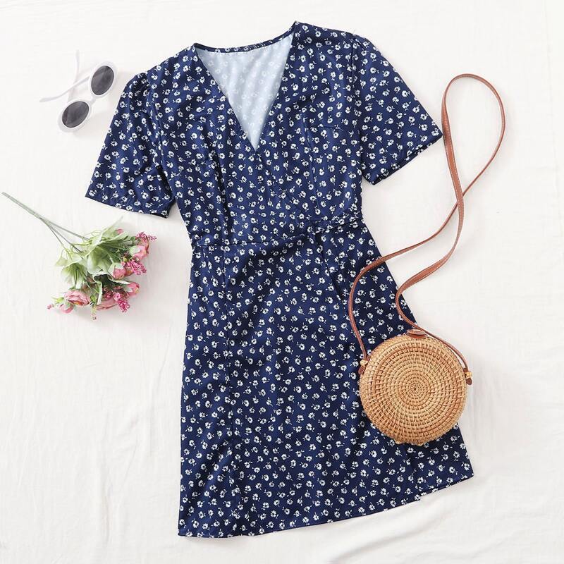 

Ditsy Floral Tea Dress, Blue