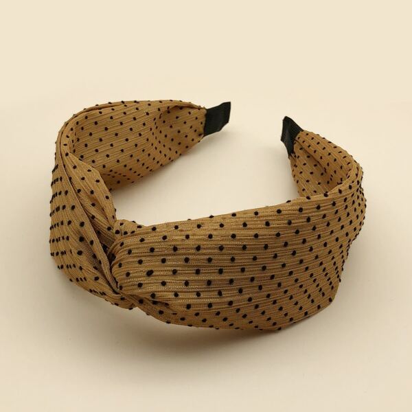 

Polka Dot Pattern Hair Hoop, Brown