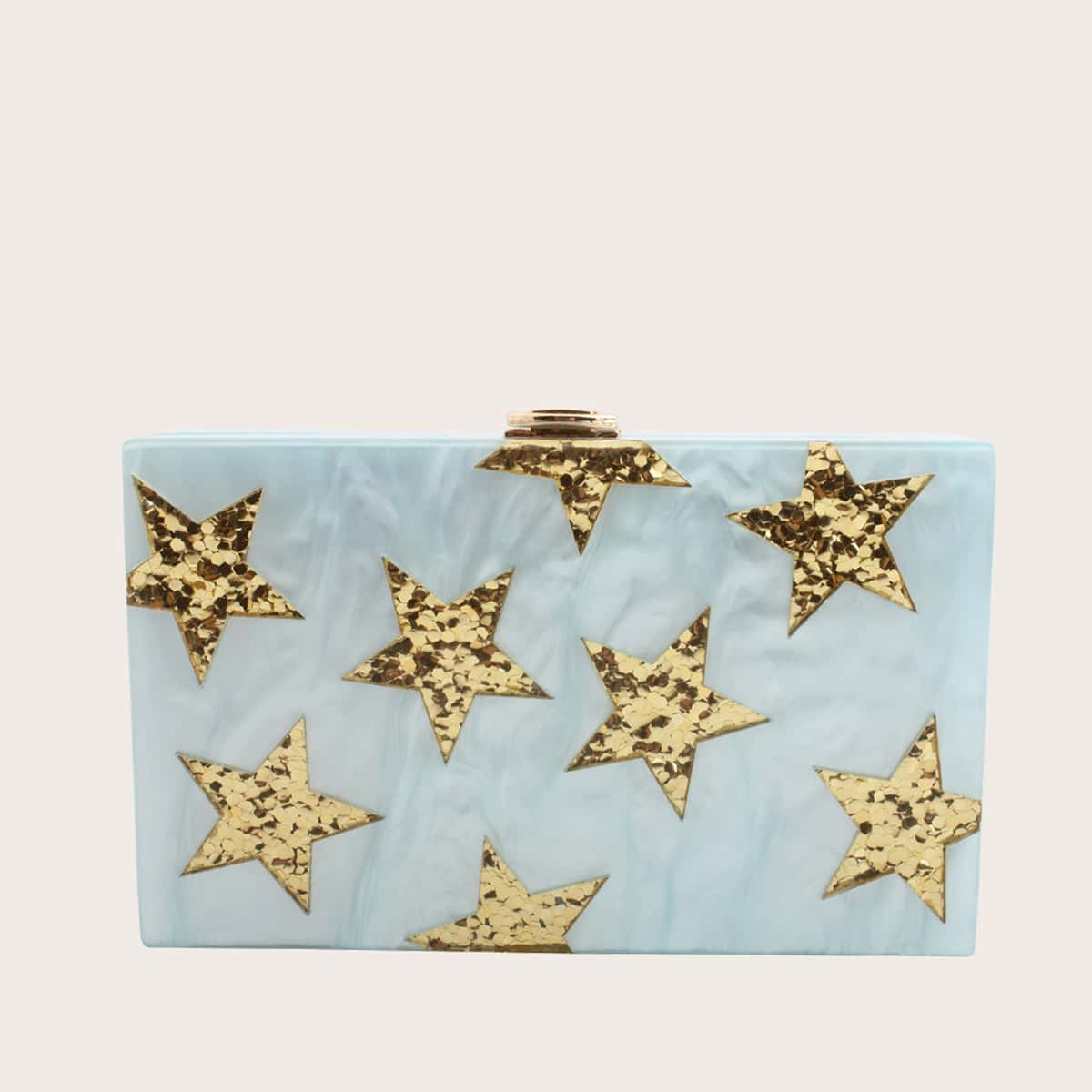 

Star Graphic Clip Top Box Bag, Blue