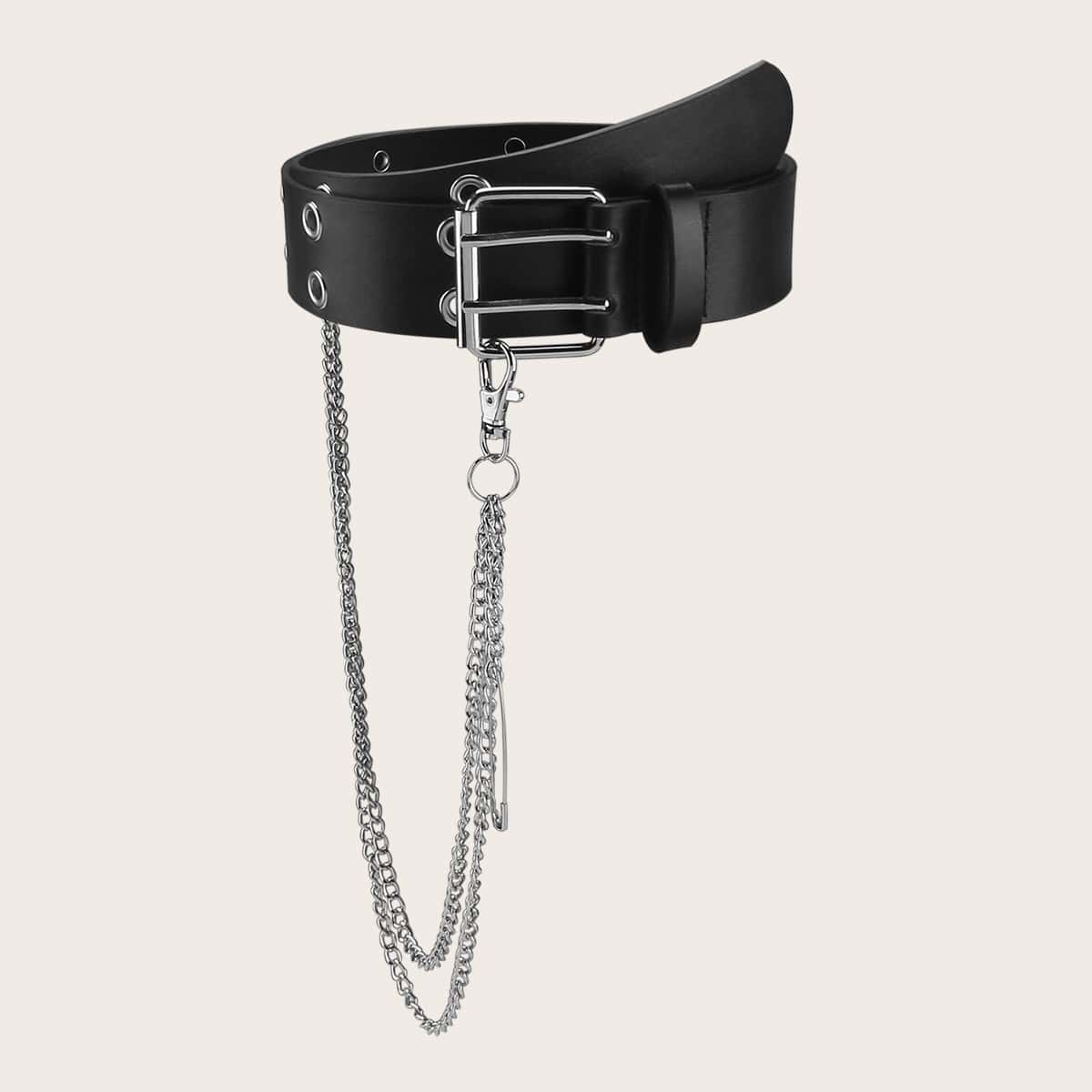 

Eyelet Buckle Belt, Black