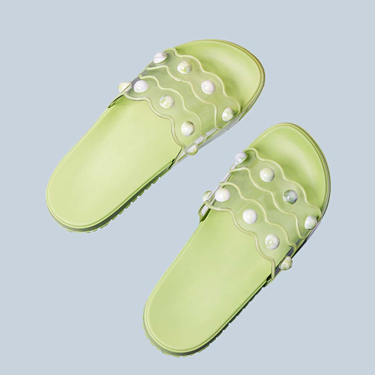 

Faux Agate Decor Clear Sliders, Green