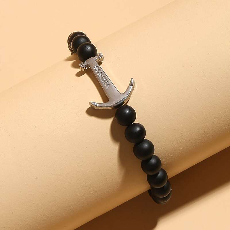 

Guys Metal Decor Bracelet, Black