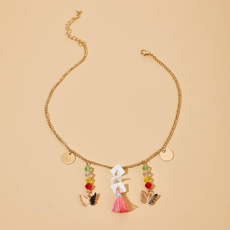 

Butterfly Charm Necklace, Gold