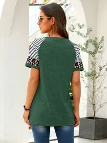 T-shirt à détail léopard