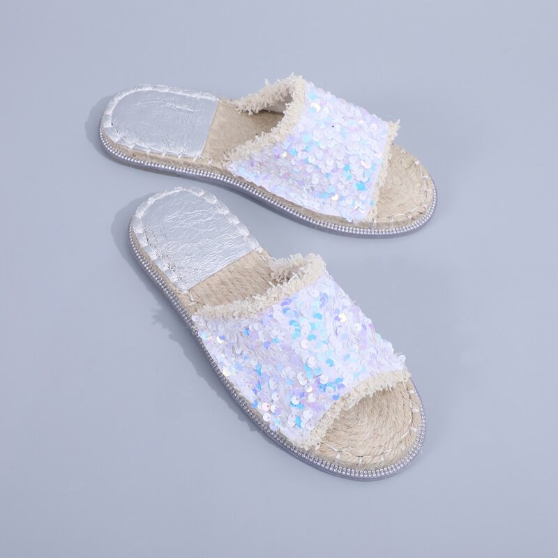 

Sequin Decor Braided Sliders, Multicolor